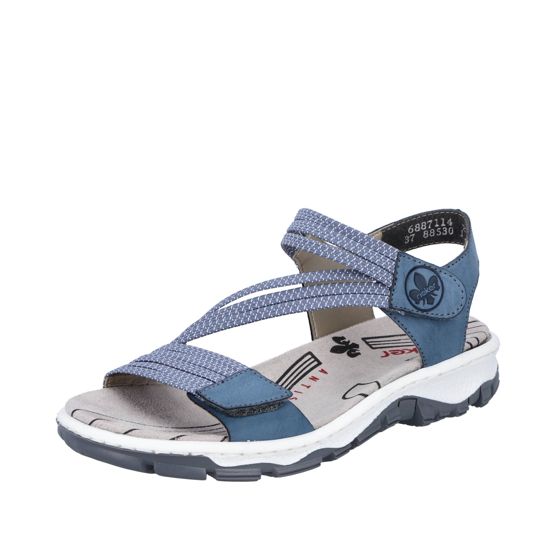 FSK Damen Sandalen royal/jeans-weiss - Gr. - 39 von Rieker