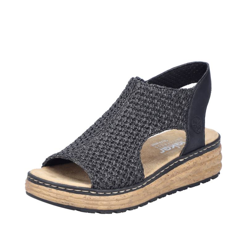 FSK Damen Sandalen schwarz/schwarz - Gr. - 38 von Rieker