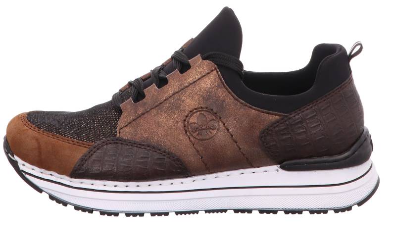 HWK Damen Halbschuhe reh/schwarz-bronze/nougat/antik/schwarz - Gr. - 38 von Rieker