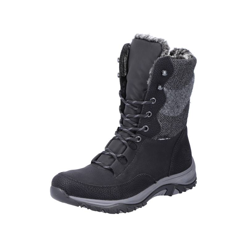 HWK Damen Stiefel schwarz/schwarz/grau/anthrazit/anthrazit - Gr. - 40 von Rieker