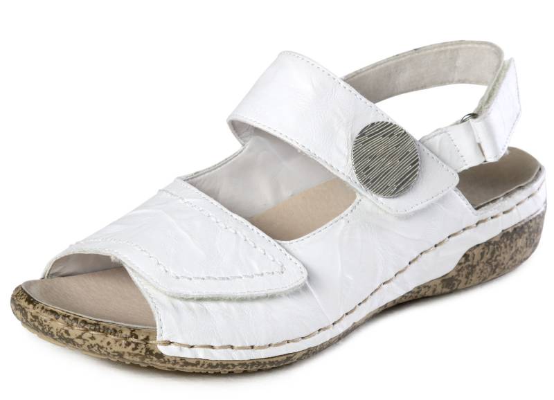Rieker, bequeme Damen-Sandalen, Weite H, mit herausnehmbarem Fußbett, Weiss, Größe 40 von Rieker