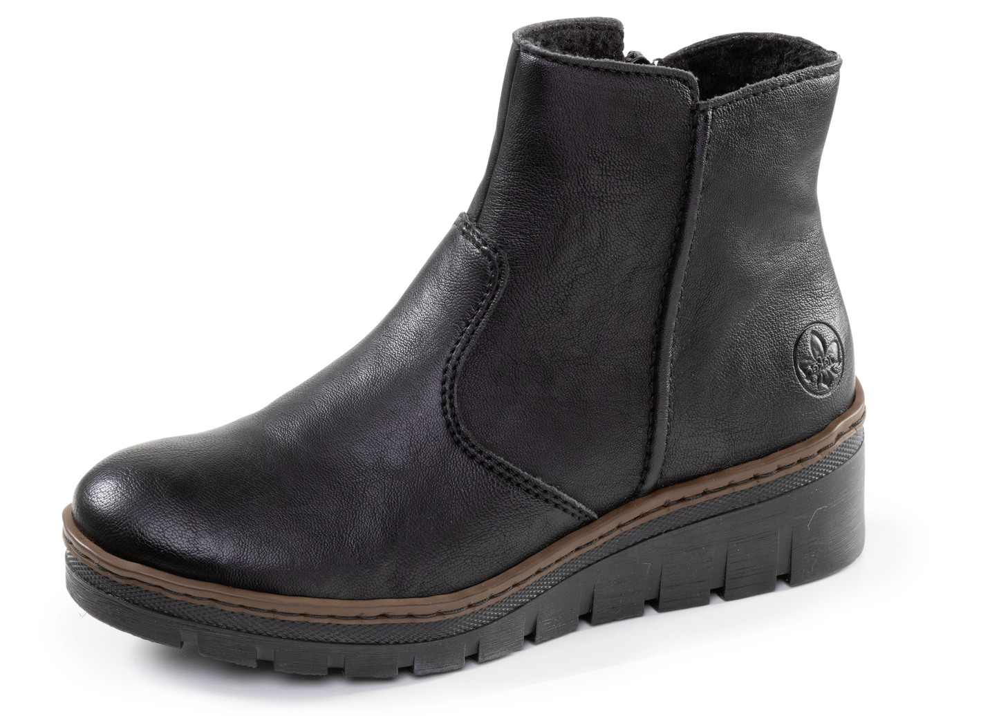 Rieker, gefütterte Damen-Stiefeletten, Winterschuhe, mit Reißverschluss, Schwarz, Größe 41 von Rieker