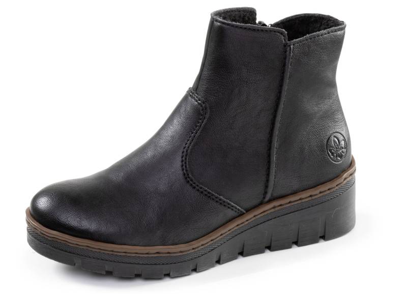 Rieker, gefütterte Damen-Stiefeletten, Winterschuhe, mit Reißverschluss, Schwarz, Größe 41 von Rieker