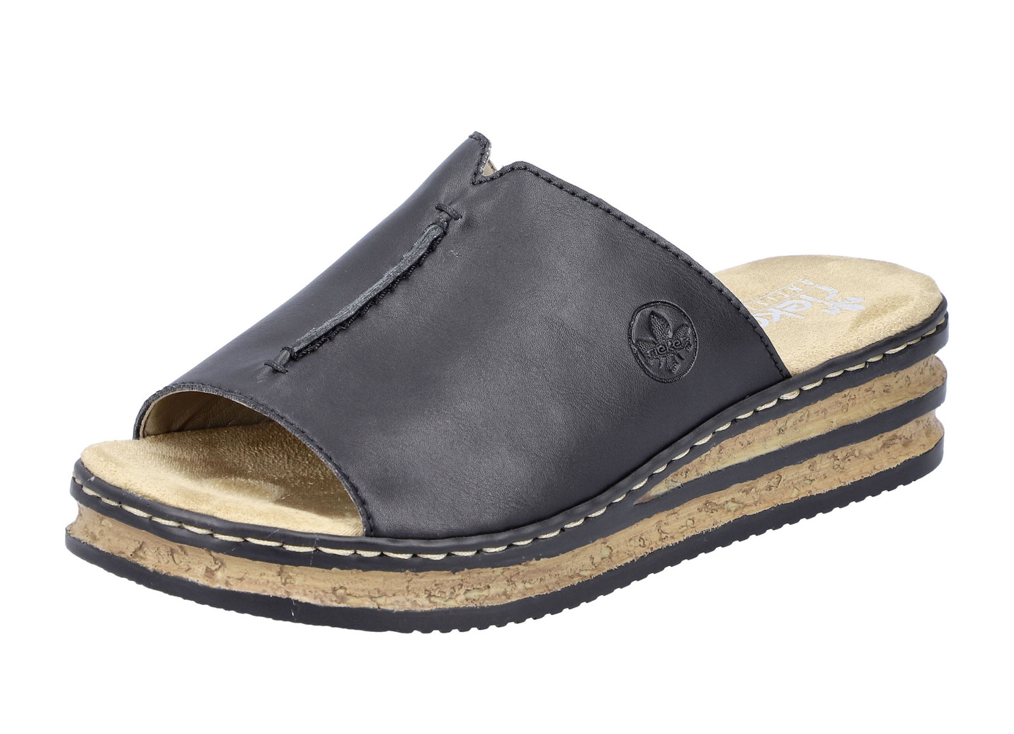 Rieker, klassische Damen-Pantoletten, aus Synthetik, Schwarz, Größe 38 von Rieker