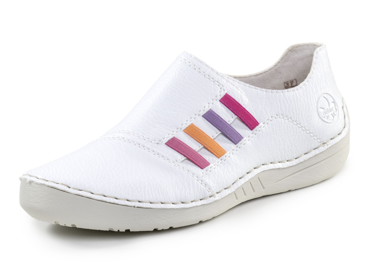 Rieker, klassische Damen-Slipper, mit Gummizug, Weiss, Größe 37 von Rieker