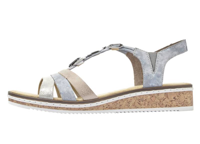 Rieker, modische Damen-Sandalen, mit Gummizug, Bleu-Silber, Größe 37 Rieker, modische Damen-Sandalen, mit Gummizug, Bleu-Silber, Größe 37 von Rieker