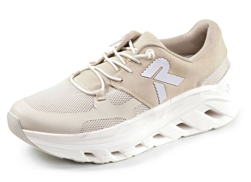 Rieker, sportive Damen-Sneaker, Weite G, mit herausnehmbarem Fußbett, Hellbeige, Größe 39 von Rieker