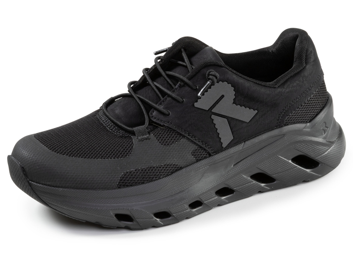 Rieker, sportive Damen-Sneaker, Weite G, mit herausnehmbarem Fußbett, Schwarz, Größe 38 von Rieker