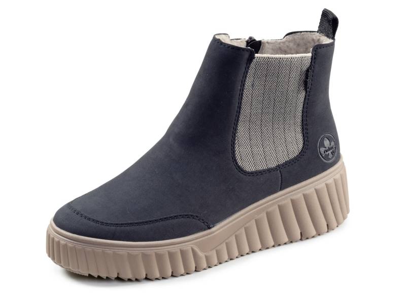 Rieker, trendige Damen-Boots, Winterschuhe, mit herausnehmbarem Fußbett, Dunkelblau, Größe 38 von Rieker