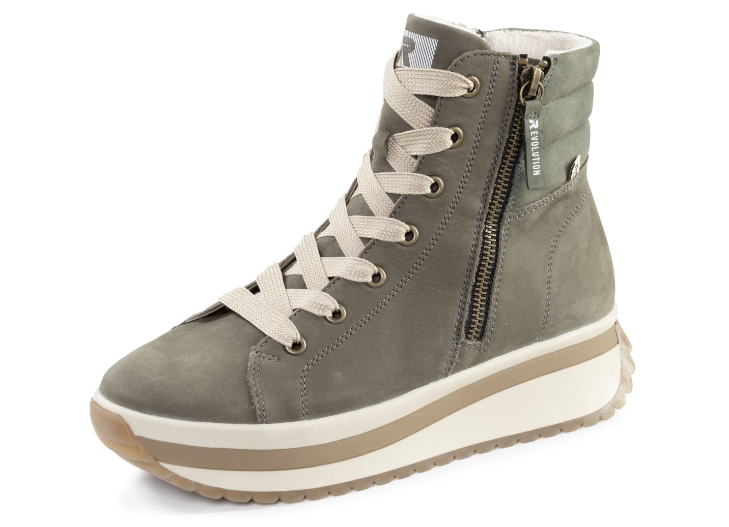 Rieker, trendige Damen-Boots, Winterschuhe, mit herausnehmbarem Fußbett, Schilfgrün, Größe 39 von Rieker