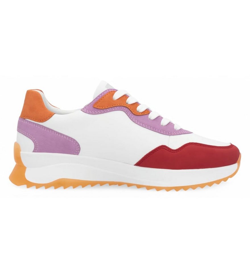 Rieker (Glattleder) W1308 weiss/rot/rosa/orange Damen Sneaker von Rieker