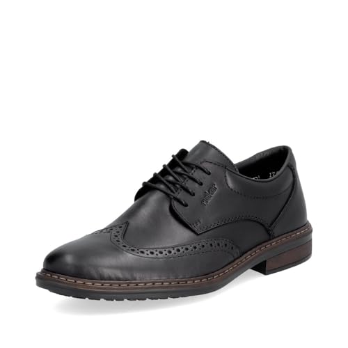 Rieker 17620 Brogues aus Leder mit gestanztem Ledermuster, Schwarz , 42 EU von Rieker