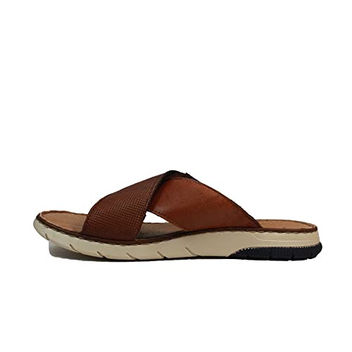 Rieker 25283-23 | Peanut Brown Leather | Mens Adjustable Mule Sandals EU 40 Peanut von Rieker