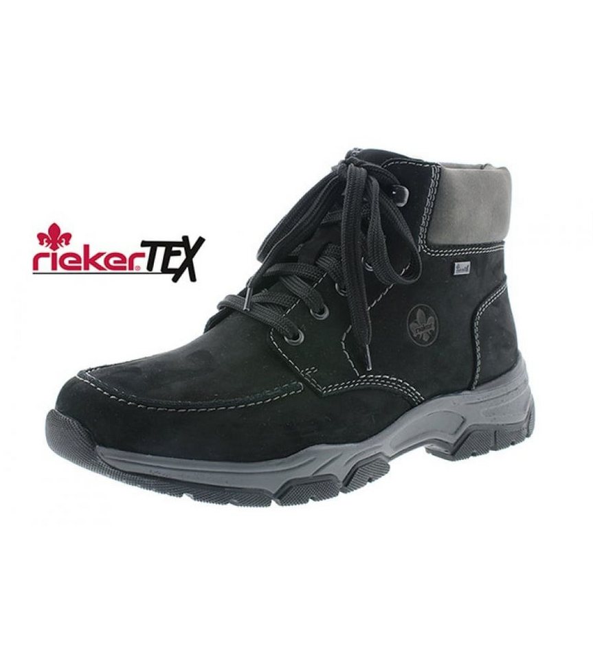 Rieker 31240-00 (Schnürstiefel mit Rauhleder Matieral) schwarz Herren Winterstiefel von Rieker