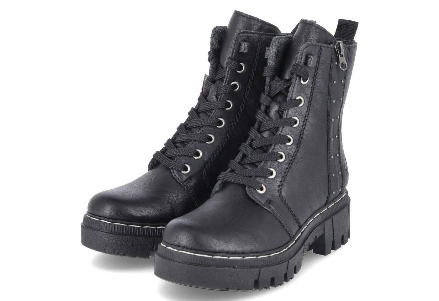 Rieker Rieker 74044-00 Damen Synthetik schwarz Schnürstiefel von Rieker
