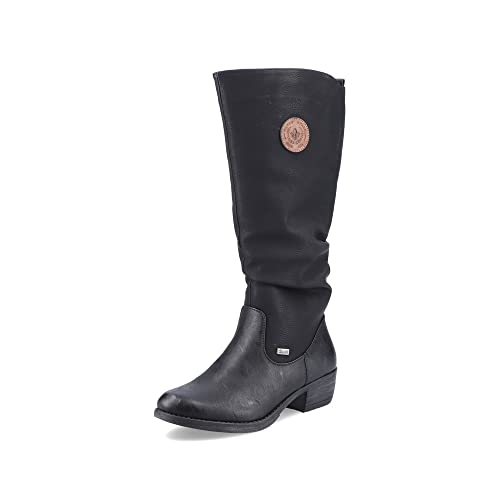 Rieker Damen Winterstiefel 93157, Frauen Stiefel, wasserabweisend, riekerTEX,Winterboots,langschaftstiefel,warm,gefüttert,schwarz (00),36 EU / 3.5 UK von Rieker