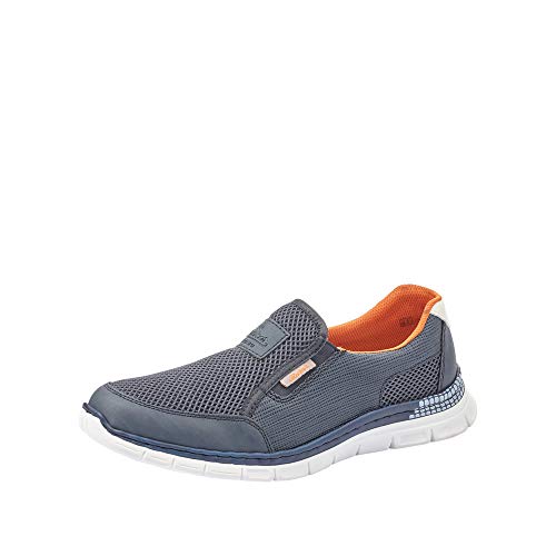 Rieker B4870 Herren Slip On Sneaker, Blau (Denim/Atlantis/Weiss), 43 EU von Rieker