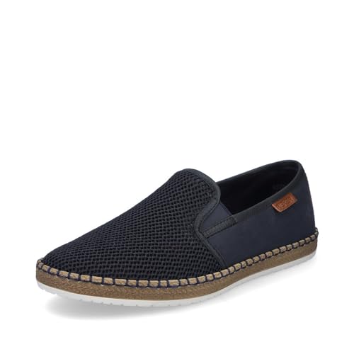 Rieker Herren Slipper B5265, Männer Slip On,schluepfschuhe,Slip-ons,freitzeitschuhe,offener einschlupf,Mokassins,Halbschuhe,blau (14),45 EU / 10.5 UK von Rieker