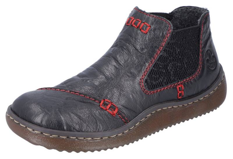 Rieker Chelseaboots, Stiefelette, Boots, Schlupfschuh mit gemustertem Stretcheinsatz von Rieker