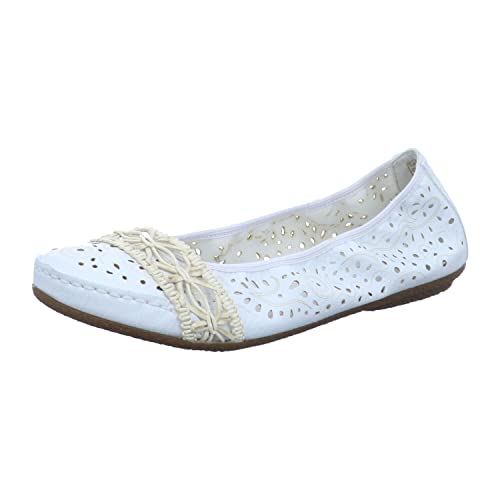 Rieker Damen 41466 Geschlossene Ballerinas, Weiß (weiss/offwhite/80), 37 EU von Rieker