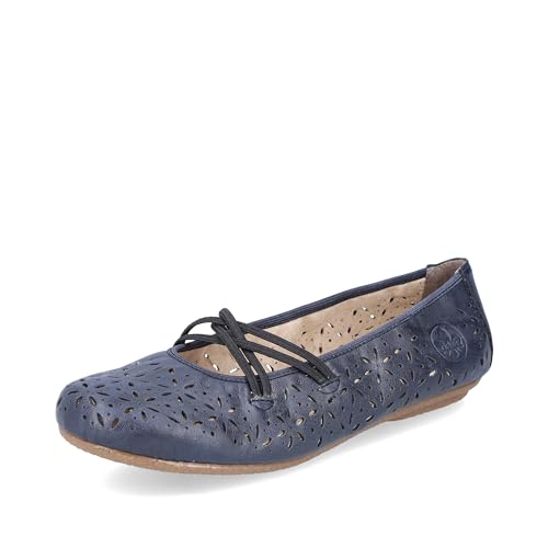 Rieker Damen 41481 Ballerinas, blau, 39 EU von Rieker