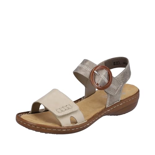 Rieker Damen 608Z3 Sandale, Beige, 39 EU von Rieker