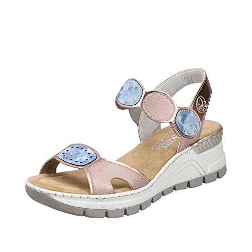 Rieker Damen Sandalen 66476-90 metallic Gr. 40 von Rieker