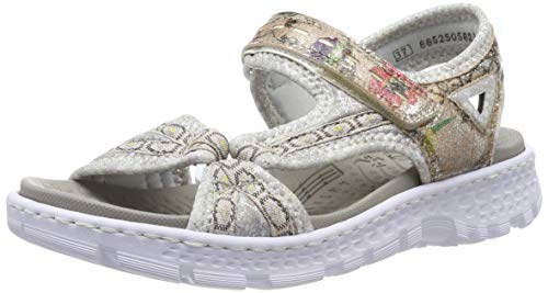 Rieker Damen 67889-31 Geschlossene Sandalen, Mehrfarbig (Rosa/Silverflower/Nude-Multi 31), 37 EU von Rieker