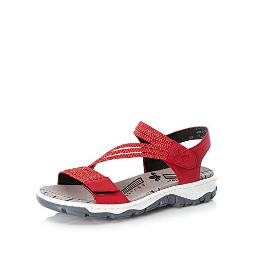 Rieker Damen Sandaletten 68871, Frauen Sandalen,Sommersandalen,bequem,Sommerschuhe,Freizeitschuhe,offene,Schuhe,Strandschuhe,rot (33),36 EU / 3.5 UK von Rieker