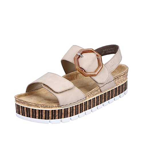 Rieker Damen Sandalen 69553-62 beige Gr. 36 von Rieker