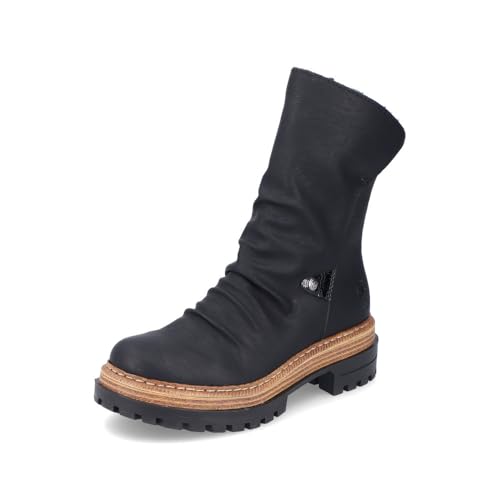 Rieker Damen Winterstiefel 75650, Frauen Stiefel,gefüttert,Boots,Winterschuhe,uebergangsstiefel,uebergangsschuhe,warm,schwarz (00),38 EU / 5 UK von Rieker