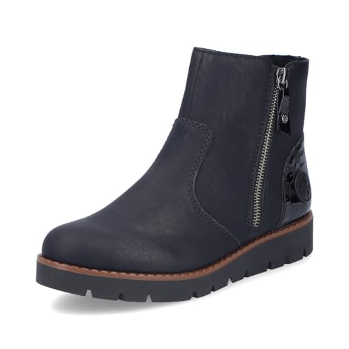 Rieker Damen Ankle Boots 44950, Frauen Stiefeletten, lose Einlage,uebergangsstiefel,knöchelhoch,reißverschluss,Stiefel,schwarz (00),38 EU / 5 UK von Rieker