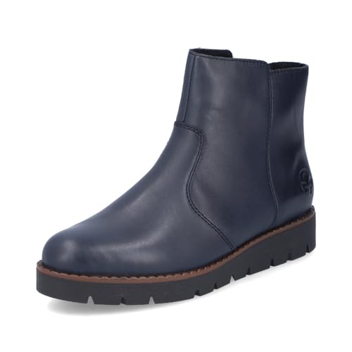 Rieker Damen Ankle Boots 44965, Frauen Stiefeletten, lose Einlage,halbstiefel,Kurzstiefel,uebergangsschuhe,uebergangsstiefel,blau (14),43 EU / 9 UK von Rieker