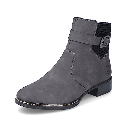 Rieker Damen Ankle Boots 73454, Frauen Stiefeletten,uebergangsschuhe,uebergangsstiefel,flach,stiefel,bootee,booties,grau (45),38 EU / 5 UK von Rieker