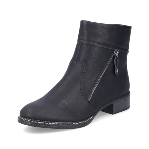 Rieker Damen Ankle Boots 73460, Frauen Stiefeletten,Kurzstiefel,uebergangsschuhe,uebergangsstiefel,knöchelhoch,Stiefel,schwarz (00),37 EU / 4 UK von Rieker