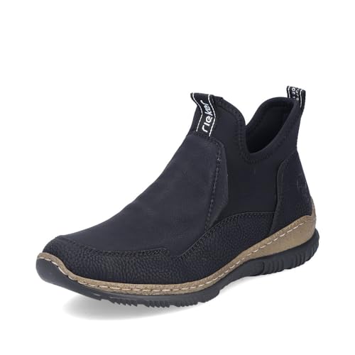 Rieker Damen Ankle Boots N3275, Frauen Stiefeletten,flach,Stiefel,Bootee,Booties,halbstiefel,Kurzstiefel,uebergangsschuhe,schwarz (01),36 EU / 3.5 UK von Rieker