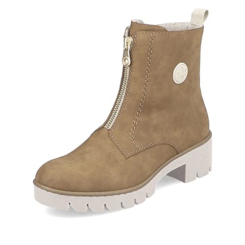 Rieker Damen Ankle Boots X5754, Frauen Stiefeletten,kurzstiefel,uebergangsschuhe,uebergangsstiefel,gefüttert,stiefel,bootee,braun (24),37 EU / 4 UK von Rieker