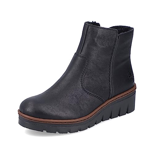 Rieker Damen Ankle Boots X9165, Frauen Stiefeletten,gefüttert,winterstiefeletten,stiefel,bootee,booties,halbstiefel,schwarz (00),36 EU / 3.5 UK von Rieker