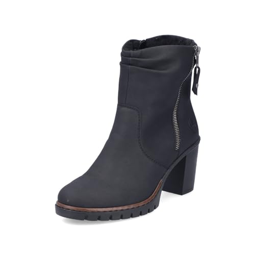Rieker Damen Ankle Boots Y2595, Frauen Stiefeletten,halbstiefel,Kurzstiefel,uebergangsschuhe,uebergangsstiefel,gefüttert,schwarz (00),42 EU / 8 UK von Rieker