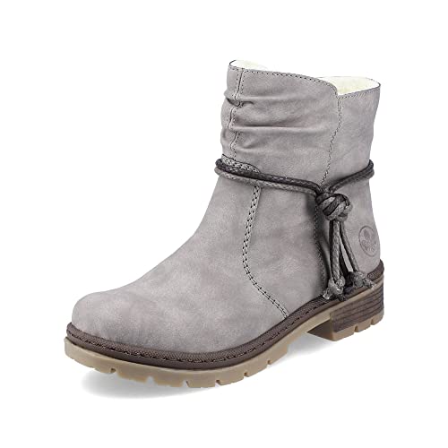 Rieker Damen Ankle Boots Y7463, Frauen Stiefeletten,uebergangsstiefel,flach,stiefel,bootee,booties,halbstiefel,kurzstiefel,grau (40),42 EU / 8 UK von Rieker