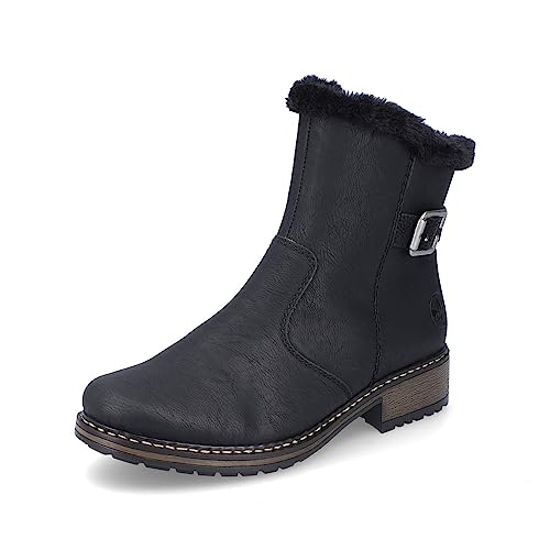 Rieker Damen Ankle Boots Z6862, Frauen Stiefeletten,halbstiefel,kurzstiefel,uebergangsschuhe,uebergangsstiefel,gefüttert,schwarz (00),42 EU / 8 UK von Rieker