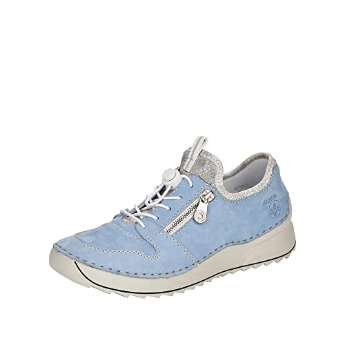 Rieker Damen Bequemschuhe 51565, Frauen Schnürhalbschuhe,schnürschuhe,schnürer,Freizeitschuhe,Sommerschuhe,Gummizug,Women's,blau (10),42 EU / 8 UK von Rieker