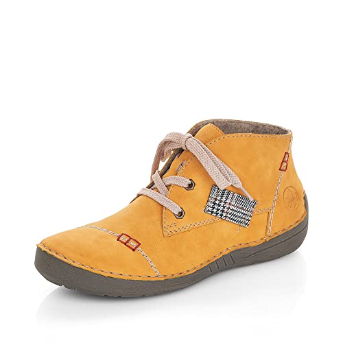 Rieker Damen Bequemschuhe 52543, Frauen Schnürschuhe,straßenschuhe,Strassenschuhe,Schnuerung,lace-up Shoes,Low-tie,bequem,gelb (69),37 EU / 4 UK von Rieker