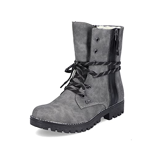Rieker Damen Schnürstiefeletten 785K0, Frauen Stiefeletten, wasserabweisend, riekerTEX,halbstiefel,Kurzstiefel,grau (45),38 EU / 5 UK von Rieker
