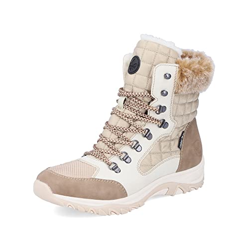 Rieker Damen Schnürstiefeletten M9644, Frauen Stiefeletten,lose Einlage,wasserdicht,Boots,Stiefel,Bootee,Booties,beige (60),40 EU / 6.5 UK von Rieker