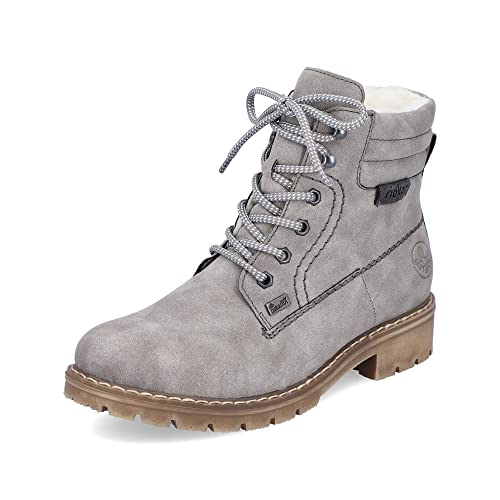 Rieker Damen Schnürstiefeletten Y9125, Frauen Stiefeletten,Kurzstiefel,uebergangsschuhe,uebergangsstiefel,Chukka Boots,Boots,grau (40),39 EU / 6 UK von Rieker