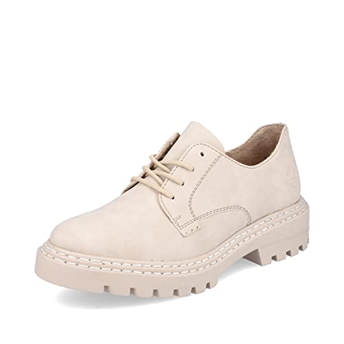 Rieker Damen Bequemschuhe Z9610, Frauen Schnürhalbschuhe,lace-up,Shoes,Low-tie,Komfortschuhe,schnürschuhe,schnürer,beige (62),41 EU / 7.5 UK von Rieker