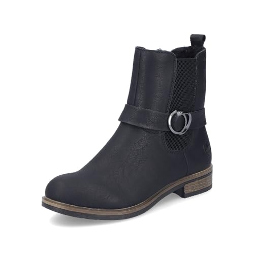 Rieker Damen Chelsea Boots 72252, Frauen Stiefeletten,Schlupfstiefel,Winterstiefeletten,Winterschuhe,warm,gefüttert,schwarz (00),36 EU / 3.5 UK von Rieker
