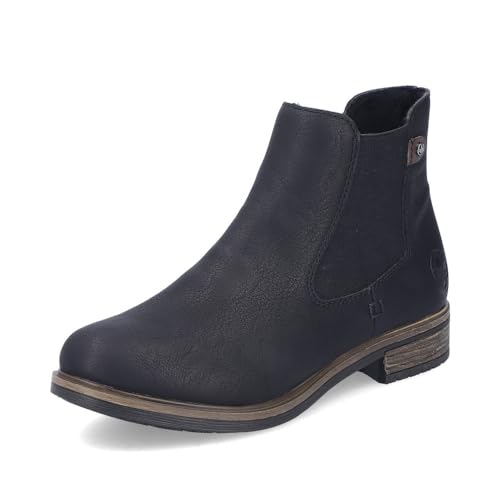 Rieker Damen Chelsea Boots 72254, Frauen Stiefeletten,Bootee,Booties,halbstiefel,Kurzstiefel,uebergangsschuhe,schwarz (00),38 EU / 5 UK von Rieker