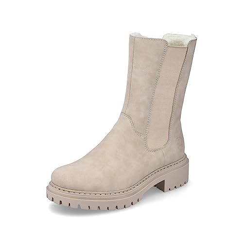 Rieker Damen Chelsea Boots 72683, Frauen Stiefeletten,schlupfstiefel,hoch,stiefel,bootee,booties,halbstiefel,kurzstiefel,beige (62),39 EU / 6 UK von Rieker